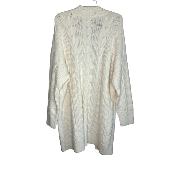 NWT KNOX ROSE Duster Cardigan, Cream, Large, Long Cable Knit Sweater - Picture 3 of 7